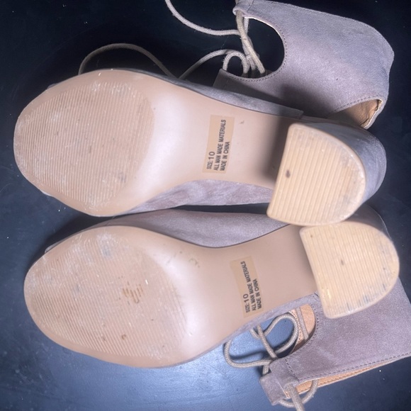 Taupe Suede open back heels - Picture 6 of 6